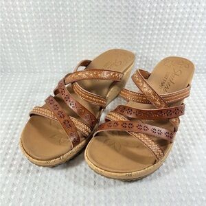 Skechers Cali Luxe Foam Sandals Womens Size 7 Beverlee Tiger Posse Tan Color